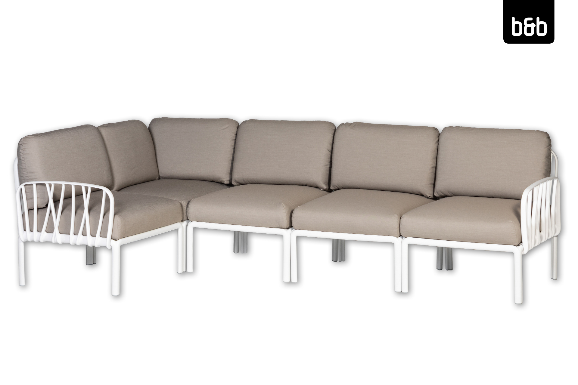 Sofa 5 Sitzer, NARDI Komodo, weissgrau / anthrazit